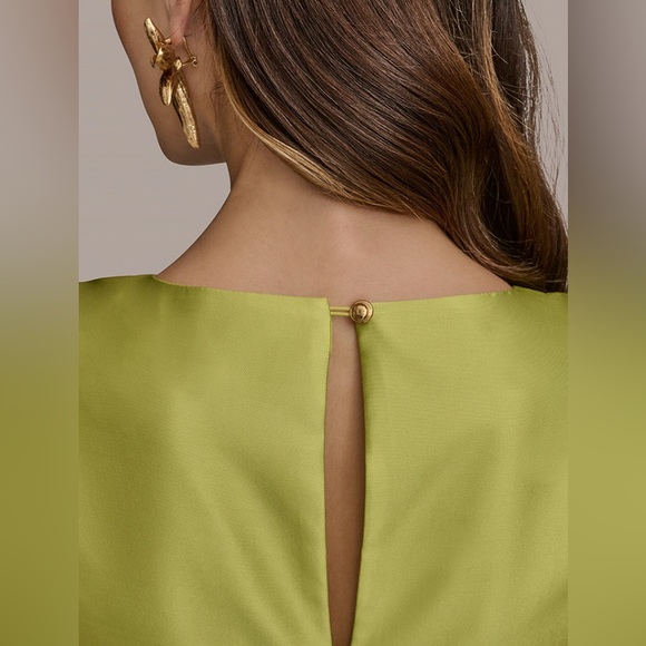 NWT Donna Karan New York Printed V-neck Floral Mikado Gown 14 Formal Wedding - Picture 5 of 16